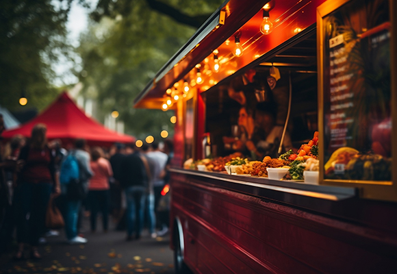 a pop up food stall at a festival
